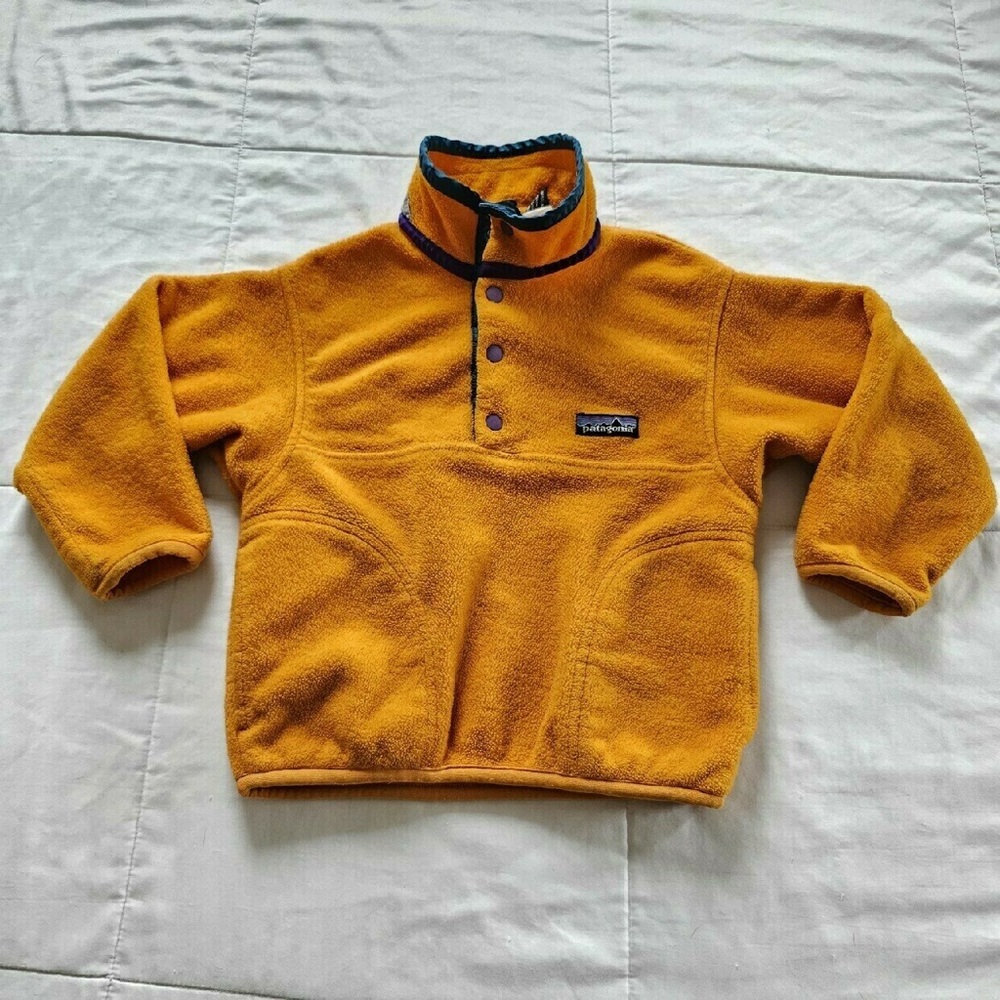 Vintage Patagonia Synchilla Snap-T Fleece Pullover in Cloudberry Orange